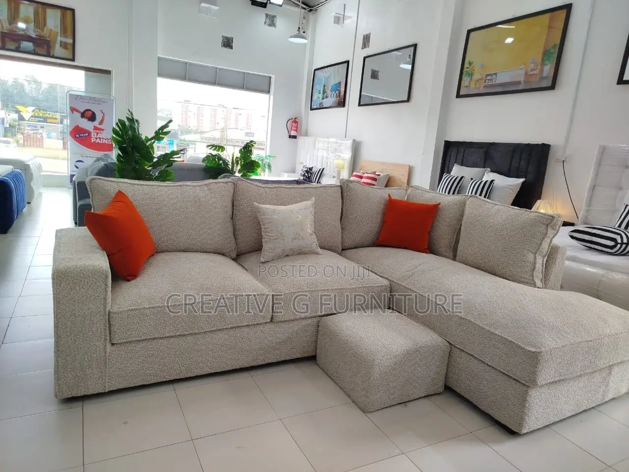 Modern 6 Seater L Sofa Set