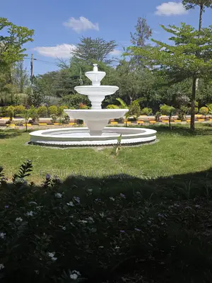 White Outdoor Fountain for Estate Garden Enhancement