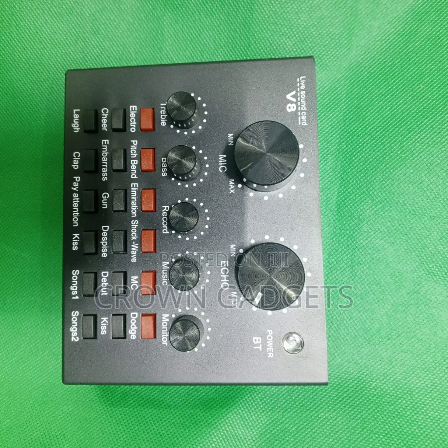 V8 Audio Mixer Sound Card With Voice Effects Eq Control