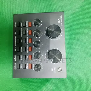 V8 Audio Mixer Sound Card With Voice Effects Eq Control