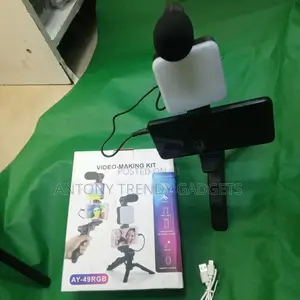 Ay-49 Content Creation Kit With Tripod, Mic & Rgb Led Light