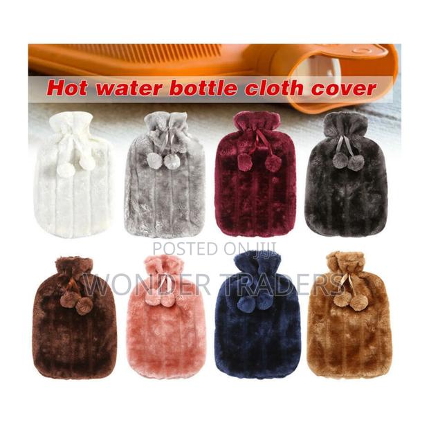 Fluffy Fabric Covered 2 Litre Hot Water Bottle Bag