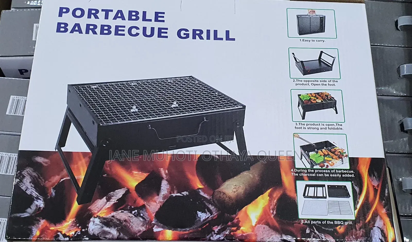 Foldable Portable Barbecue Charcoal Grill