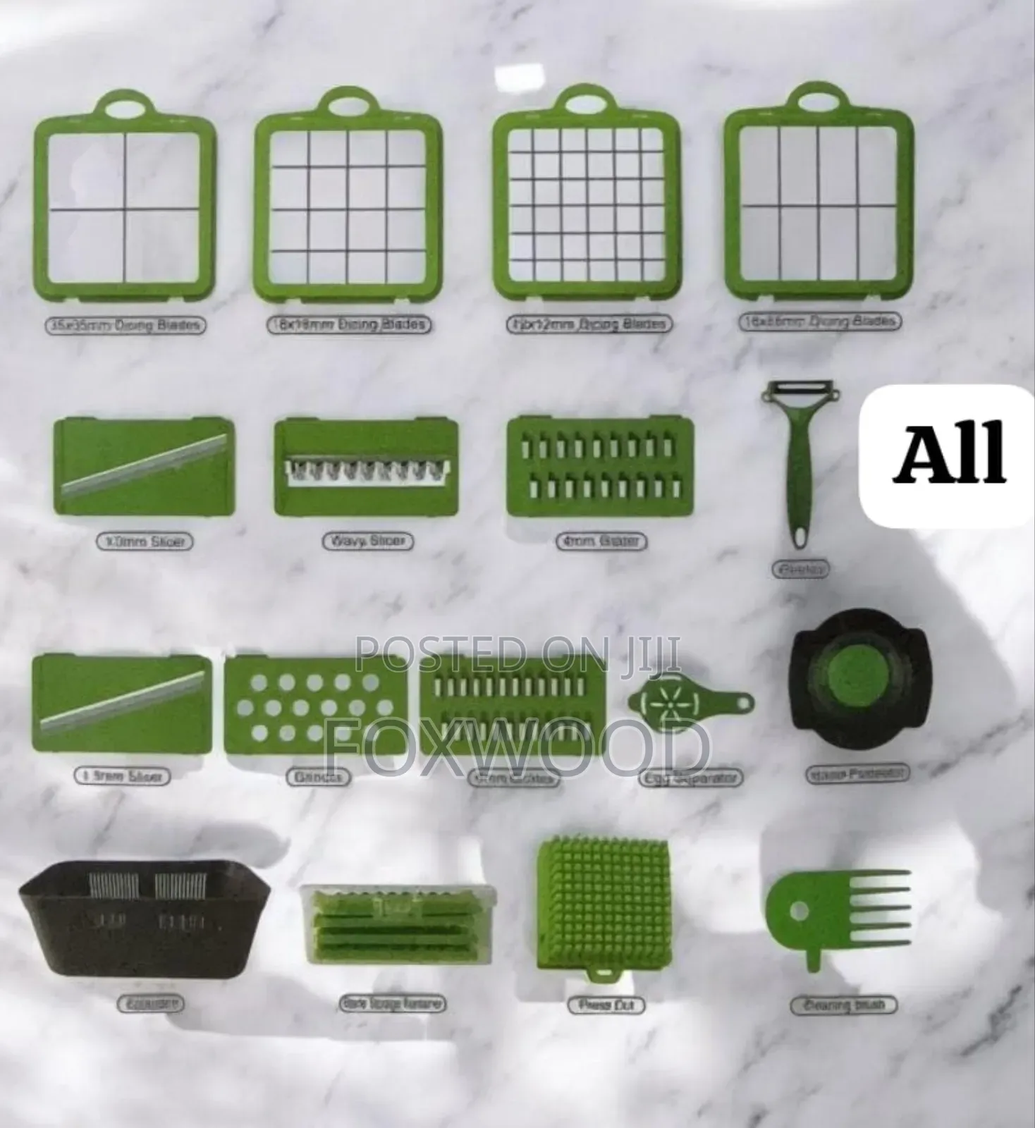 22-Piece Multifunctional Vegetable and Fruit Chopper Set.