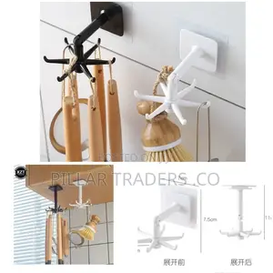 Multifunction Shelf Rotating Hooks Organizer