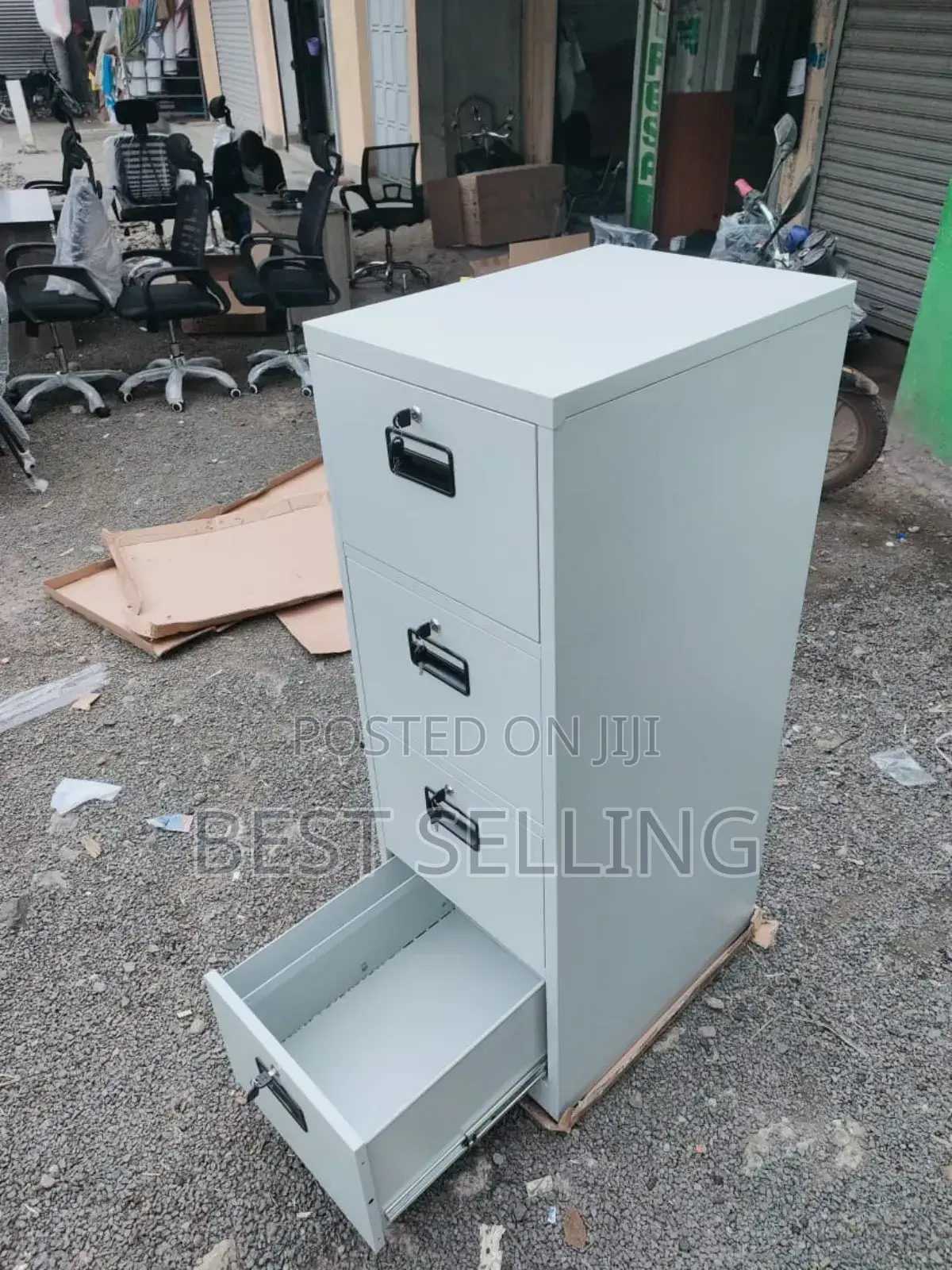 White 4 Drawers Filing Cabinet