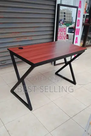 Black Steeled Dark Walnut Study Table