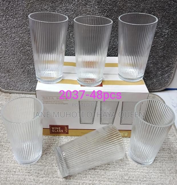 Cute Long Exquisite Ribbed Glass