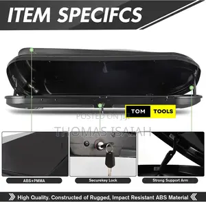 580l Car Rooftop Cargo Carrier Box, Black