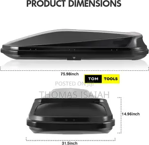 580l Car Rooftop Cargo Carrier Box, Black