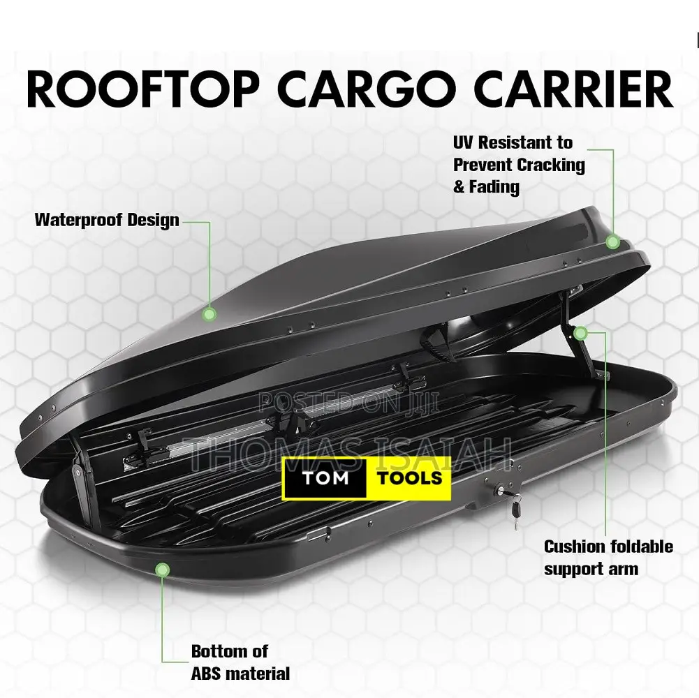 580l Car Rooftop Cargo Carrier Box, Black