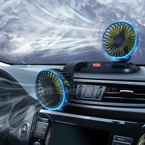 Car/Desktop Double Head Adjustable Usb 360 Degree Rotating Cooling Fan