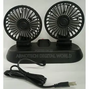 Car/Desktop Double Head Adjustable Usb 360 Degree Rotating Cooling Fan