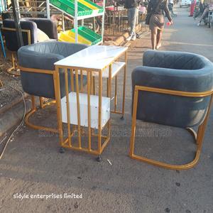 Grey Styling Chair 2 PCS and 1 Manicure Table - main view