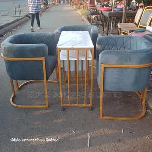 Set of Grey Styling Chair 3 Pieces and 1 Nail Table