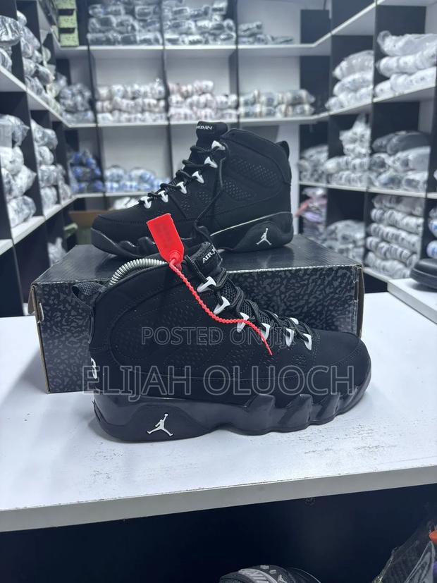 Air Jordan 9 Black Plain - main view