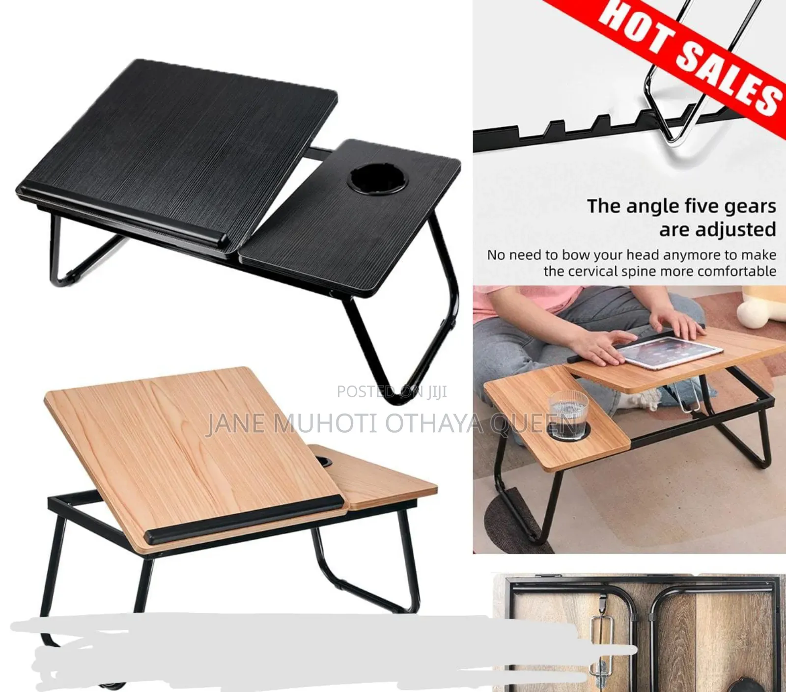 Adjustable Angle Foldable Study Table or Laptop