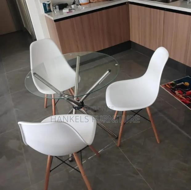 Replica Eames Glass‐Top Dining Table - main view