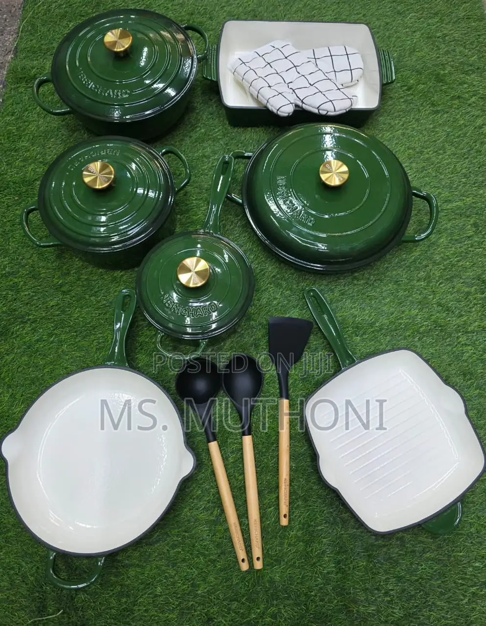 Philippe Richard 12 PCS Enamel Cast Iron Cooking Pots*