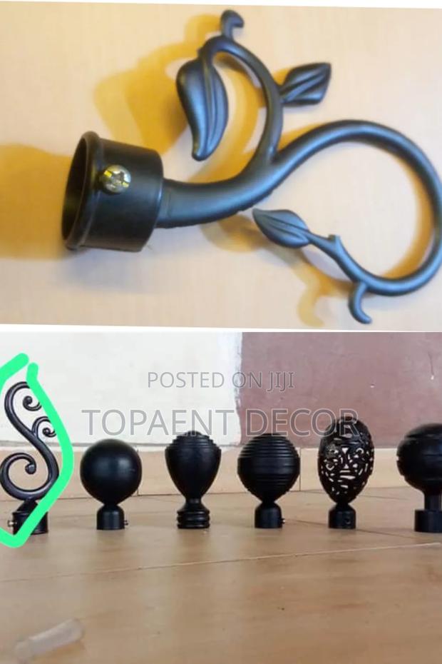Powder Coated Curtain Rods Black Flower Ends