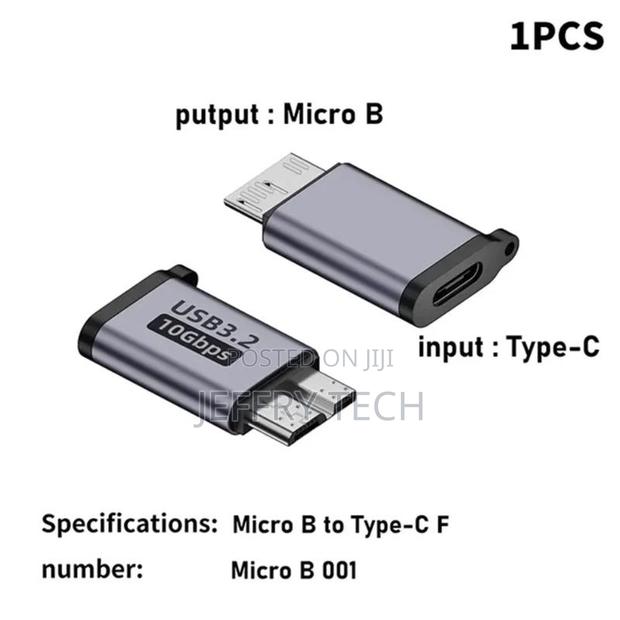 Micro B Usb C 3.0 Male to Type C Female Adapter Type-C Usb3.0 Micro B - thumbnail 3