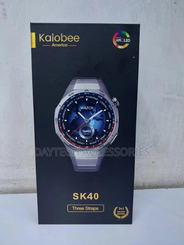 Kalobeedecorationsk40 Smart Watch | Amoled Display | 3 Straps Included