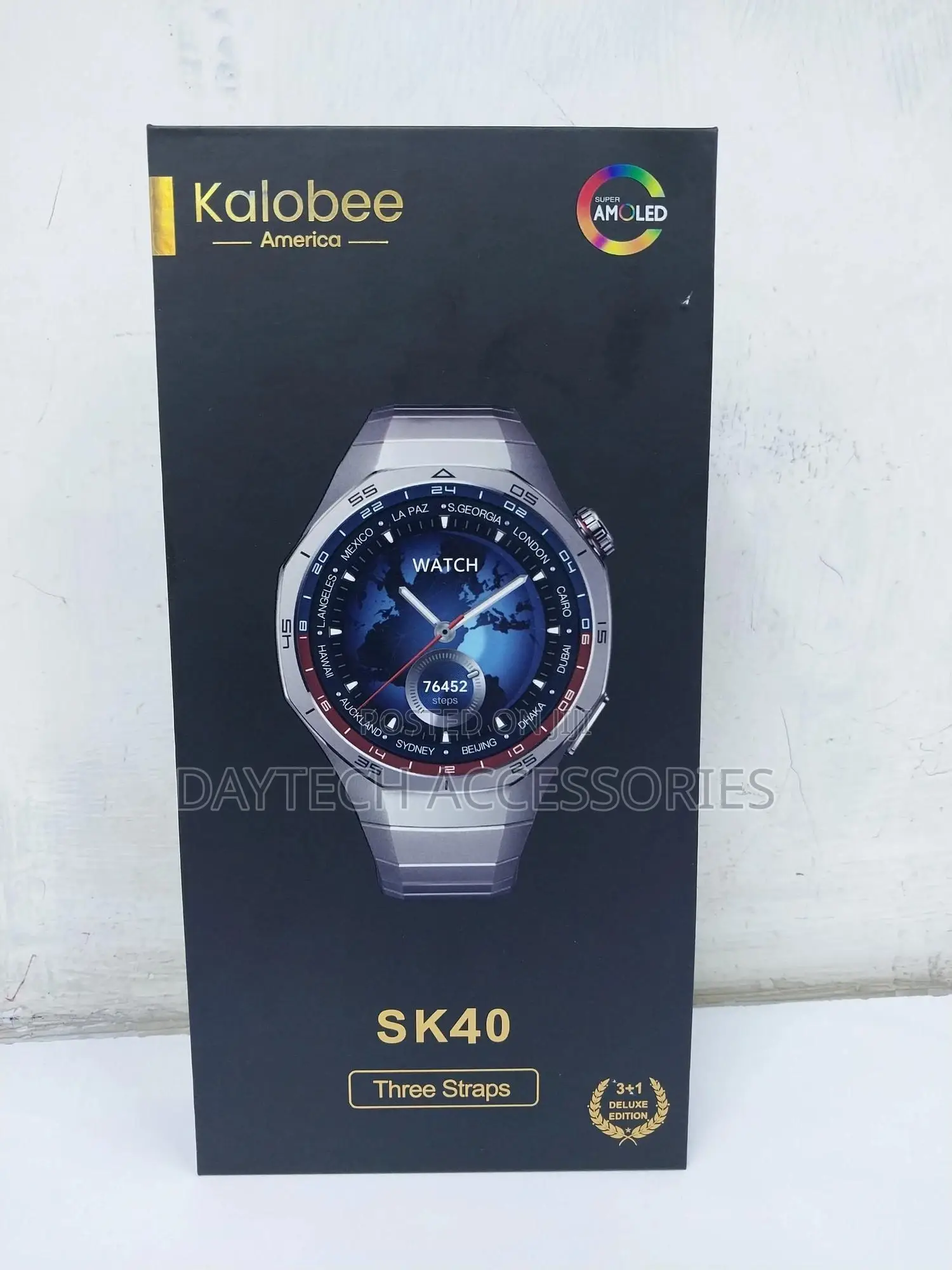 Kalobeedecorationsk40 Smart Watch | Amoled Display | 3 Straps Included
