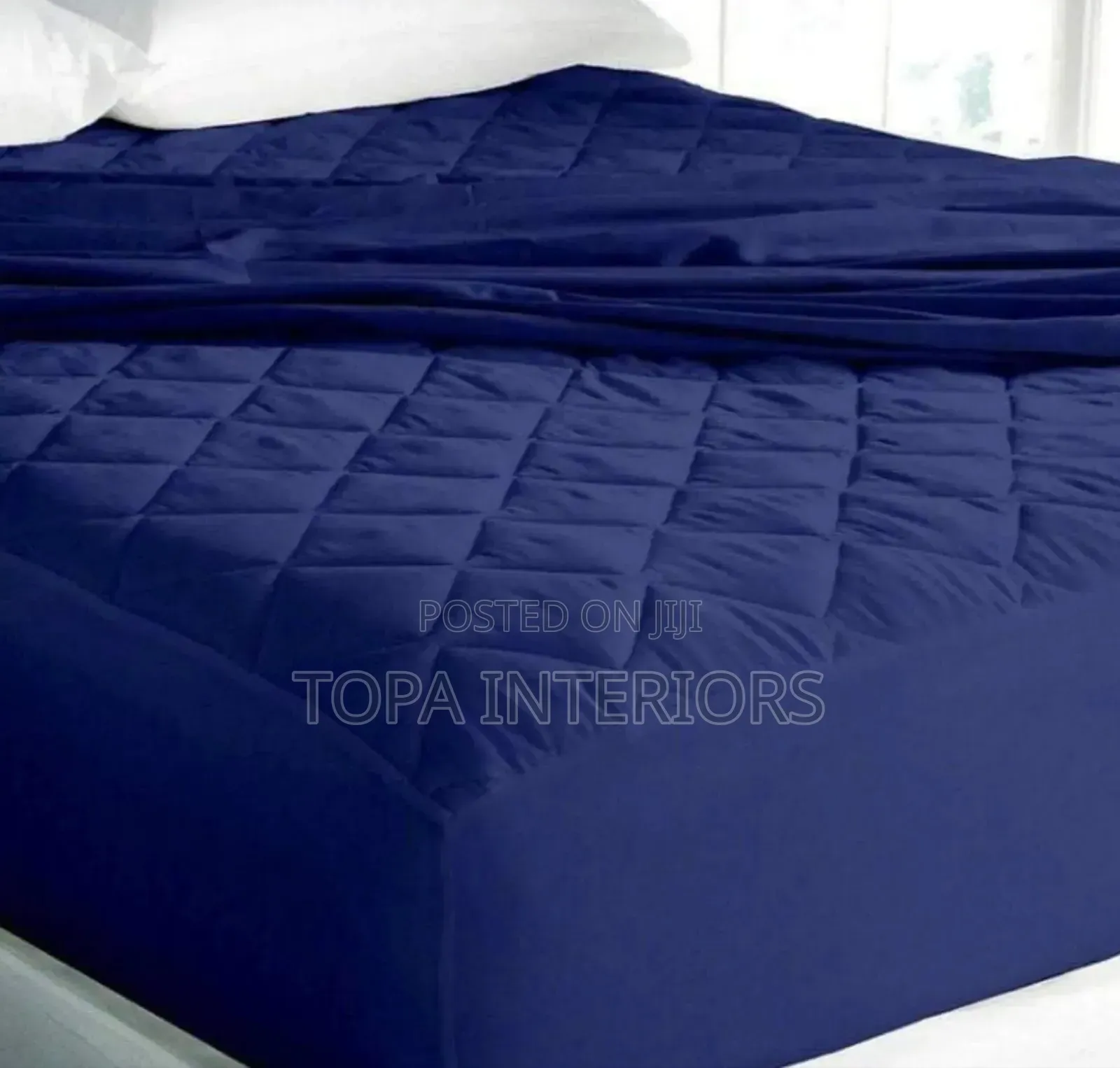 Navy Blue Leakproof Quilted Waterproof Mattress Protector Covers