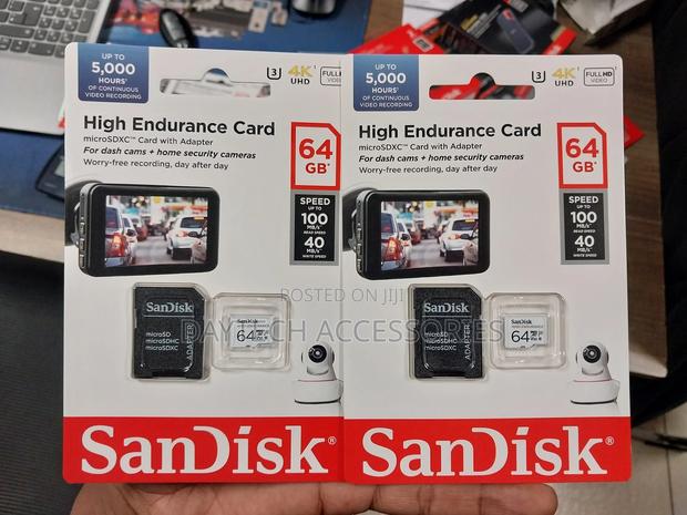 Sandisk High Endurance 64 Gb Microsdxc Cards With Adapters, - thumbnail 2