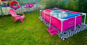 Intex 2.2m Pink Rectangular Frame Pool