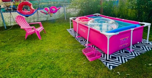 Intex 2.2m Pink Rectangular Frame Pool - main view
