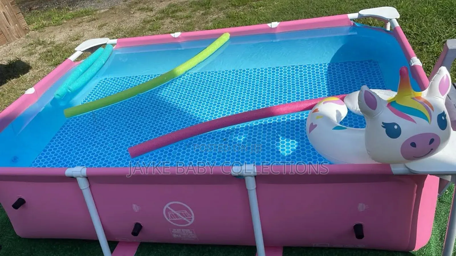 Intex 2.2m Pink Rectangular Frame Pool