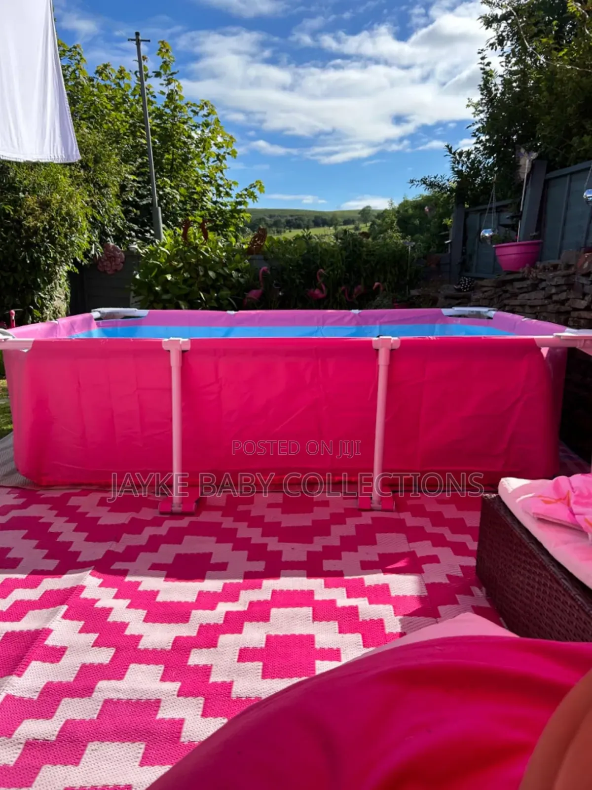 Intex 2.2m Pink Rectangular Frame Pool
