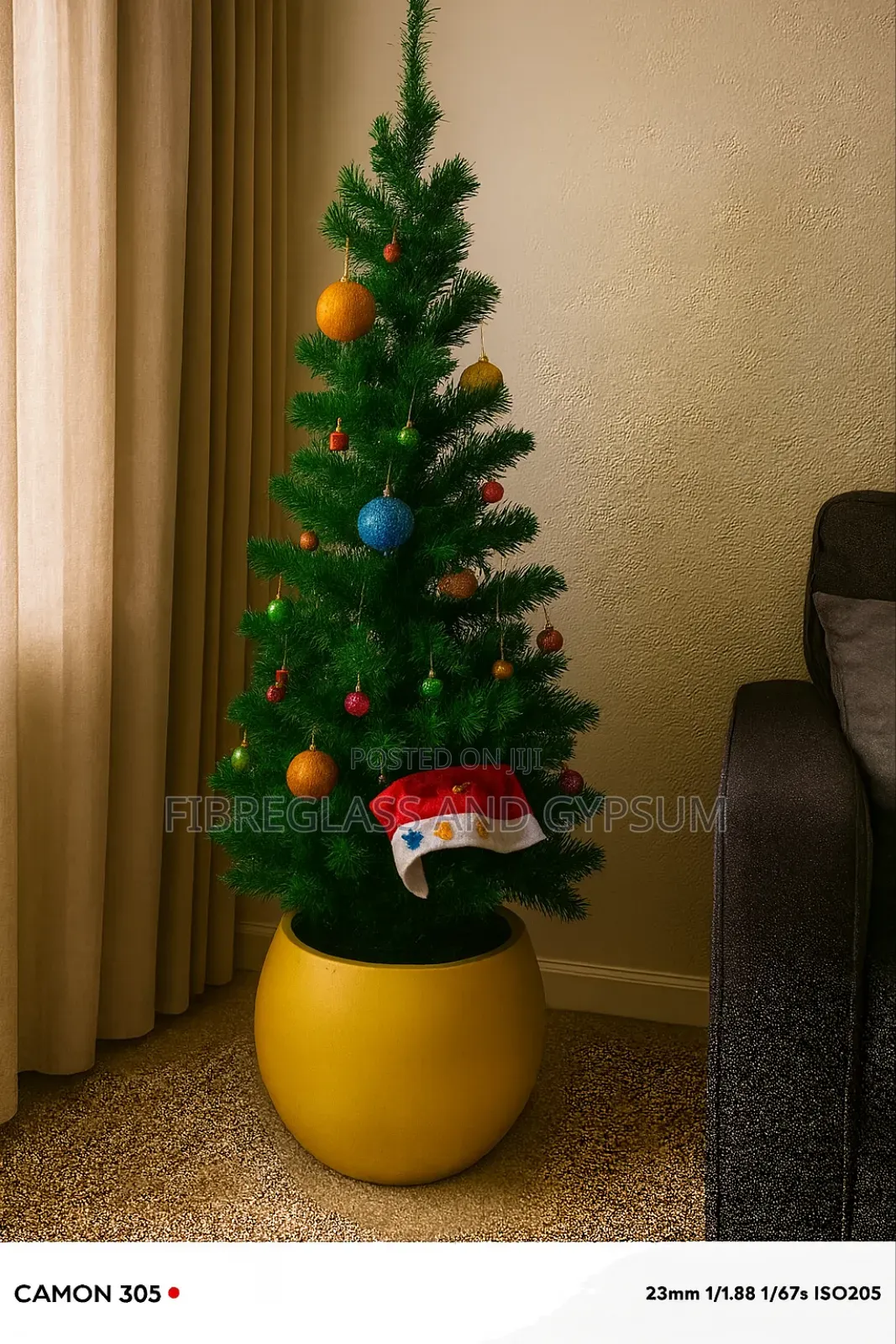 Fibre Pots With Christmas Tree