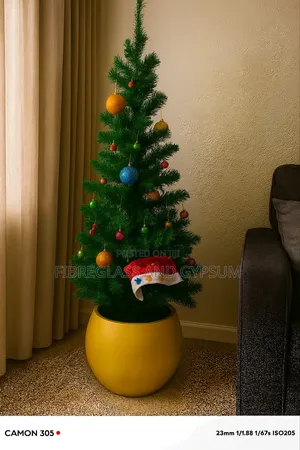 Fibre Pots With Christmas Tree