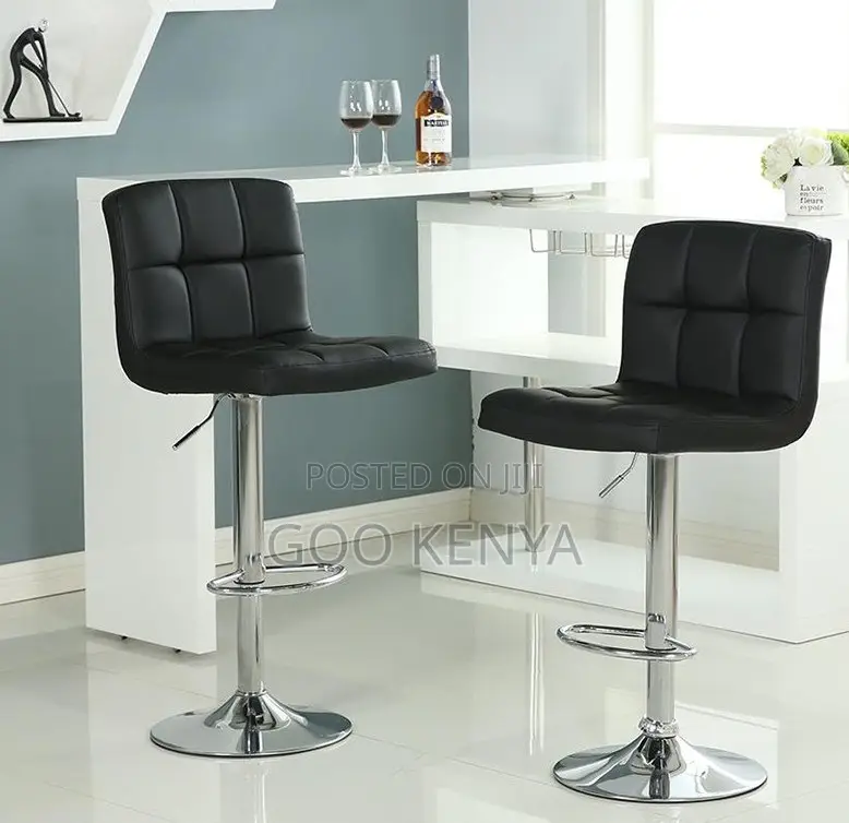 Home Stool; Adjustable Modern Pu Leather High Bar Stool With Backrest
