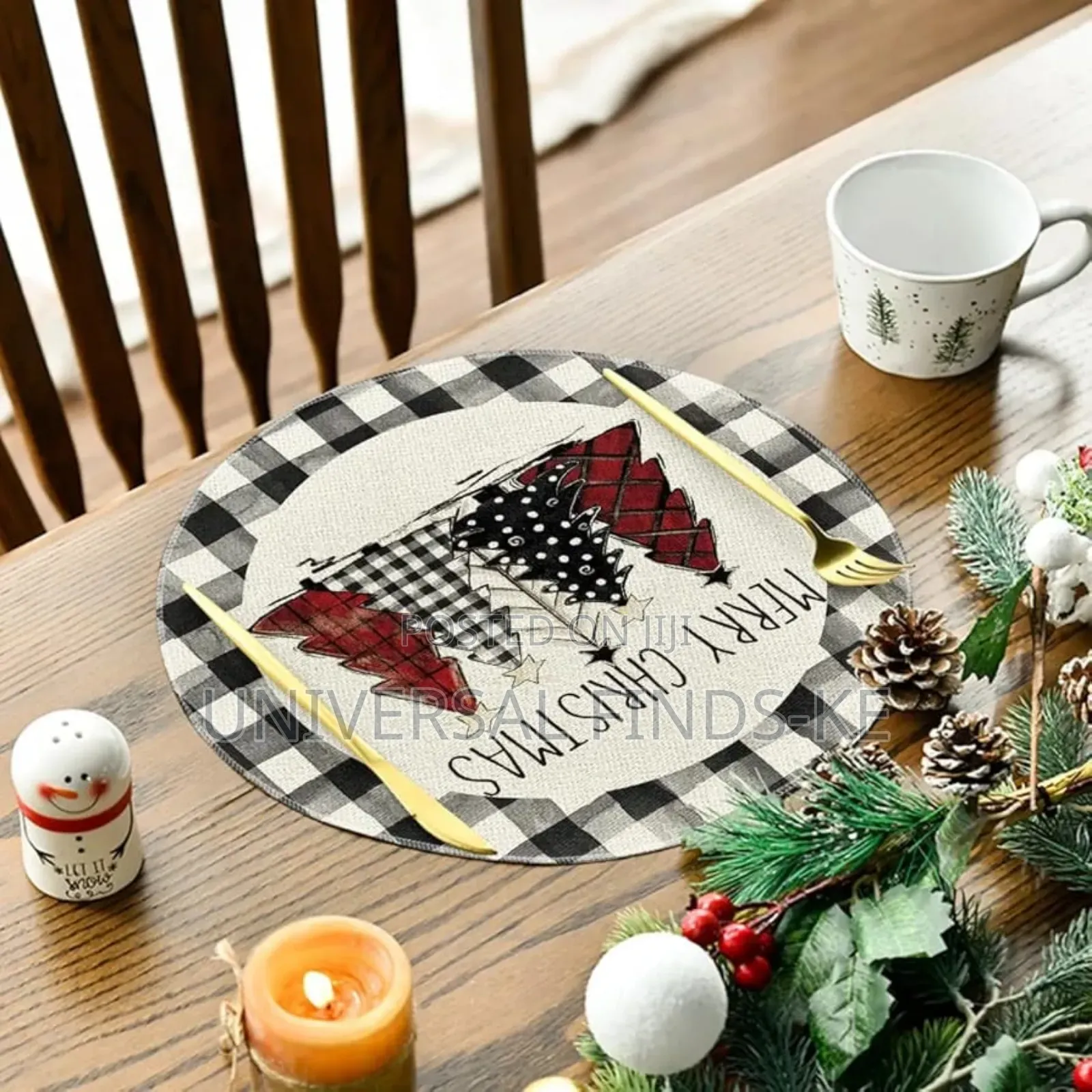 Plaid Christmas Table Mats Set of 2 PCS 28*44