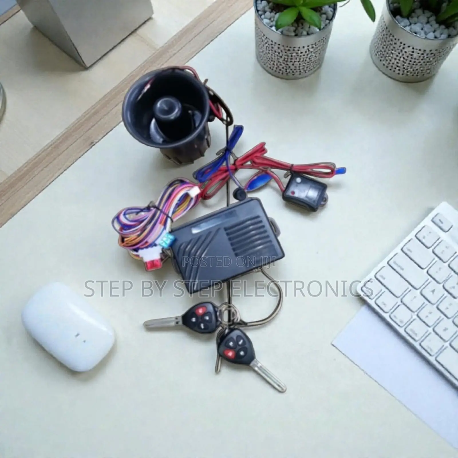 Universal Car Alarm Kit With Twin Flip Keys and Loud Intrusion Siren