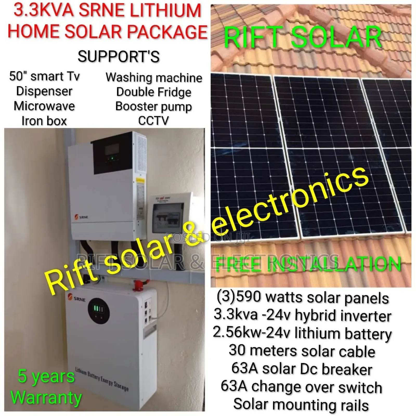 3.3kva Inverter - 2.56kwh Lithium Battery Boma Off-Grid Solar Solution
