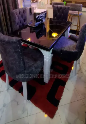Black Marble Design 4-Seater Dinning Table