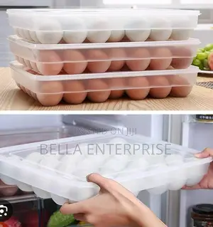 (34 Eggs) 34pc Egg Tray Storage Container With Lid