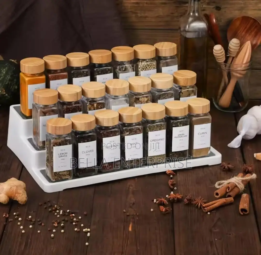 Restocked15pcs Set Premium Thick Glass Storage /Spice Jars