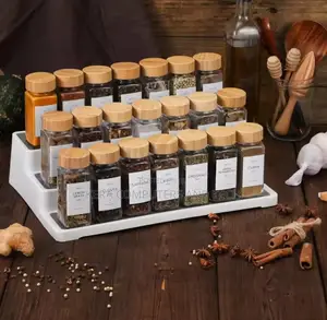 Restocked15pcs Set Premium Thick Glass Storage /Spice Jars