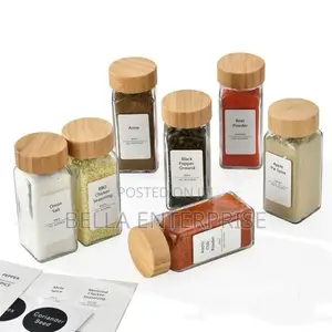 Restocked15pcs Set Premium Thick Glass Storage /Spice Jars