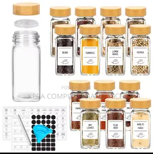 Restocked15pcs Set Premium Thick Glass Storage /Spice Jars