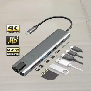 8-in-1 Usb-C Hub With Hdmi, Fast Pd Charging, Ethernet and Usb Ports
