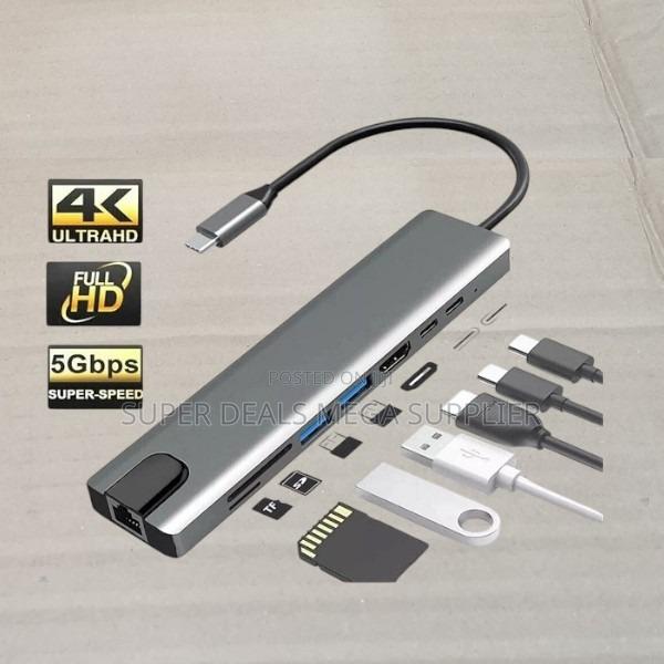 8-in-1 Usb-C Hub With Hdmi, Fast Pd Charging, Ethernet and Usb Ports