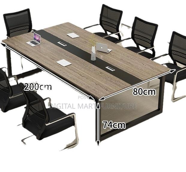 240cm Brown Rectangular Conference Table - thumbnail 4