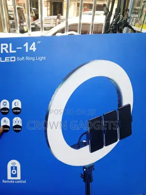 14-Inch Rl-14 Ring Light With Stand, Remote Phone Holders