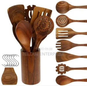 8pcs Wooden Cooking Cultery Set